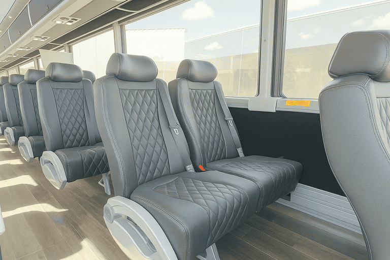 interior of Kenosha Coach Bus Service charter bus